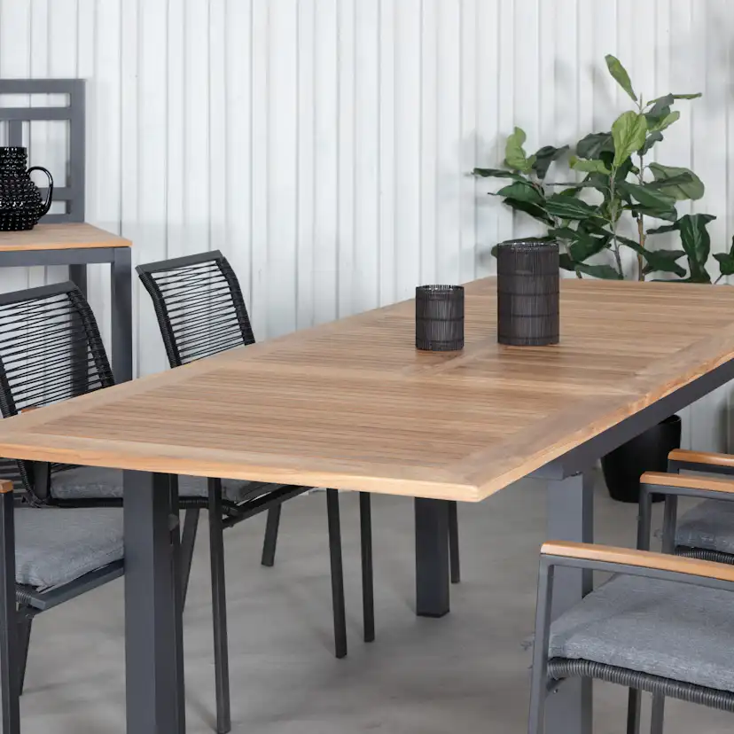 Matgrupp Utomhus Venture Home Perla 152 med 6 Douglas Trädgårdsstolar