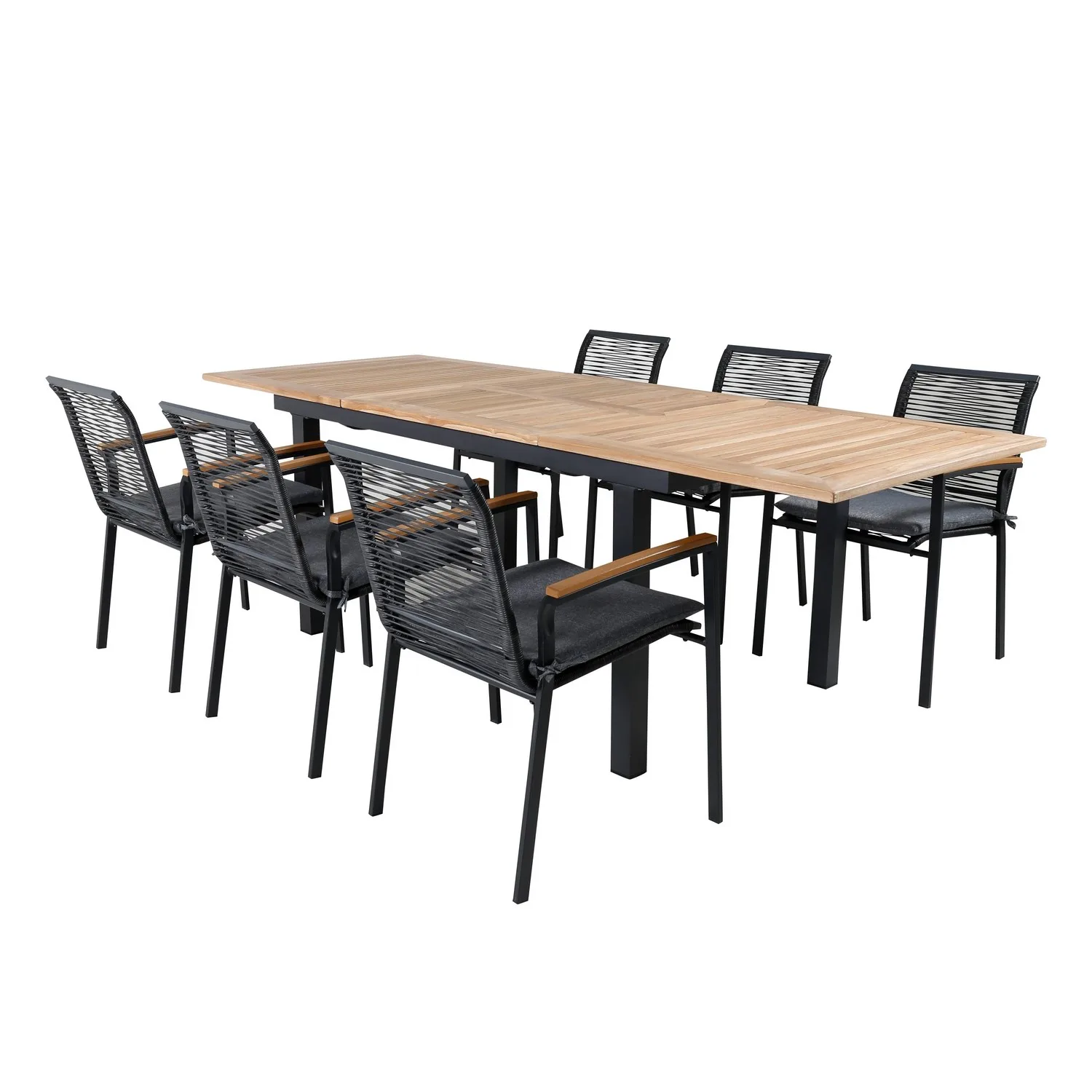 Matgrupp Utomhus Venture Home Perla 152 med 6 Douglas Trädgårdsstolar