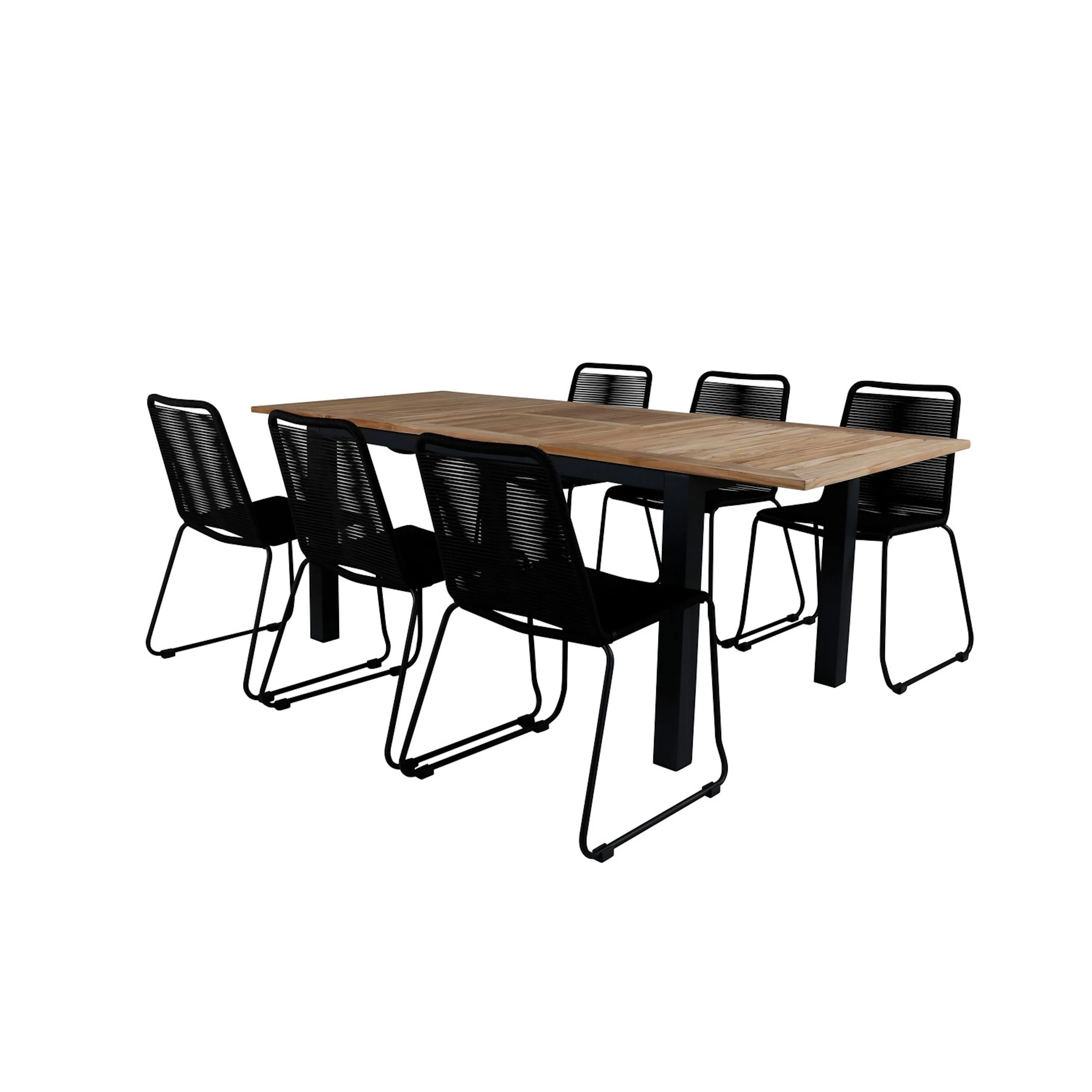 Matgrupp Utomhus Venture Home Perla 152 med 6 Leon Stapelbara Trädgårdsstolar