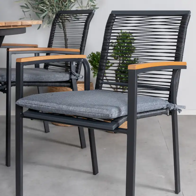 Matgrupp Utomhus Venture Home Meya med 6 Douglas Trädgårdsstolar