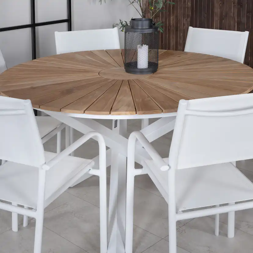 Matgrupp Venture Home Mendi Rund med 6 Sami Stolar