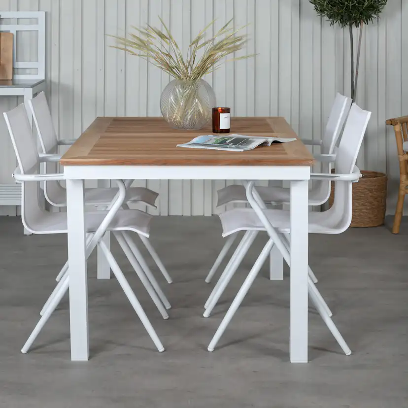 Matgrupp Utomhus Venture Home Pave med 4 Act Trädgårdsstolar L: 160 cm