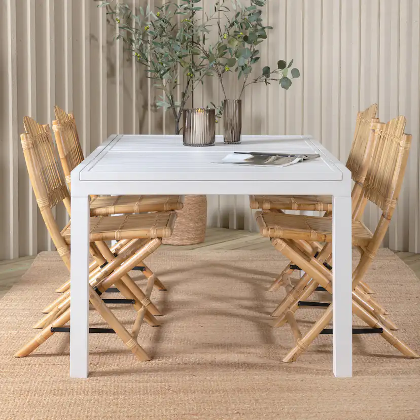 Matgrupp Utomhus Venture Home Marbella med 4 Cane Trädgårdsstolar