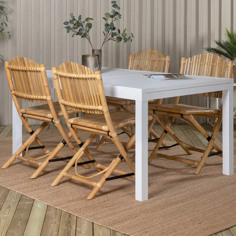 Matgrupp Utomhus Venture Home Marbella med 4 Cane Trädgårdsstolar