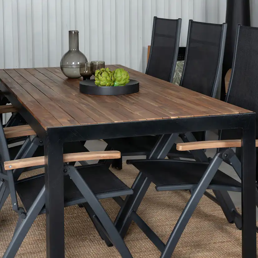 Matgrupp Utomhus Venture Home Berfin med 6 Perla Trädgårdsstolar