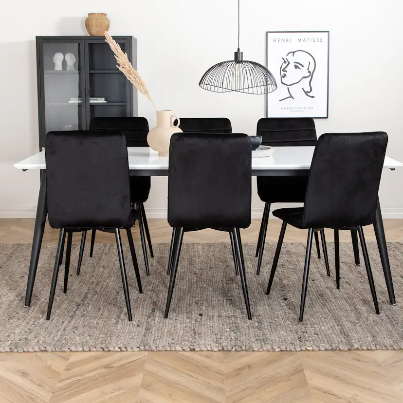 Matgrupp Venture Home Jolie med 6 Walerina Stolar Sammet