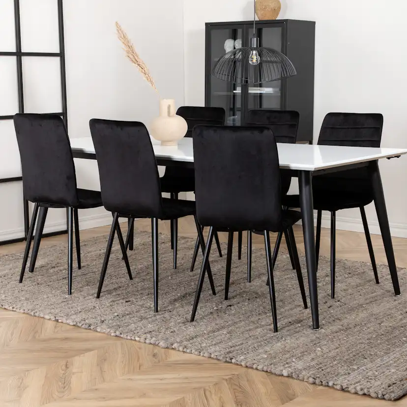 Matgrupp Venture Home Jolie med 6 Walerina Stolar Sammet