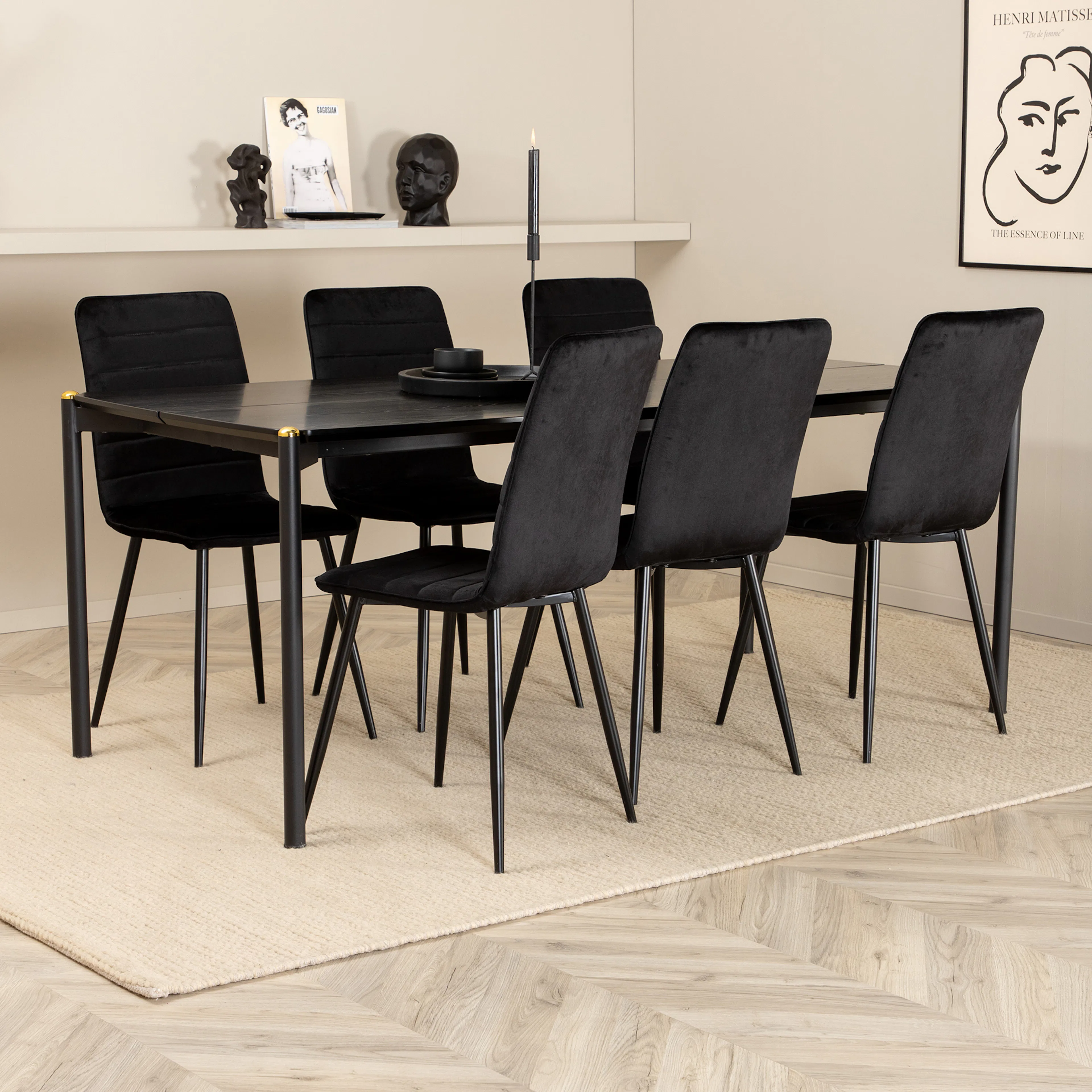 Matgrupp Venture Home Paris med 6 Walerina Stolar