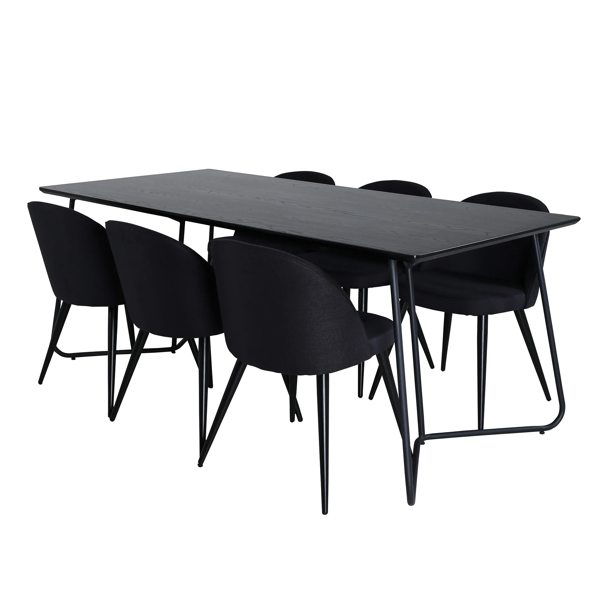 Matgrupp Venture Home Annika Svart med 6 Valentina Stolar