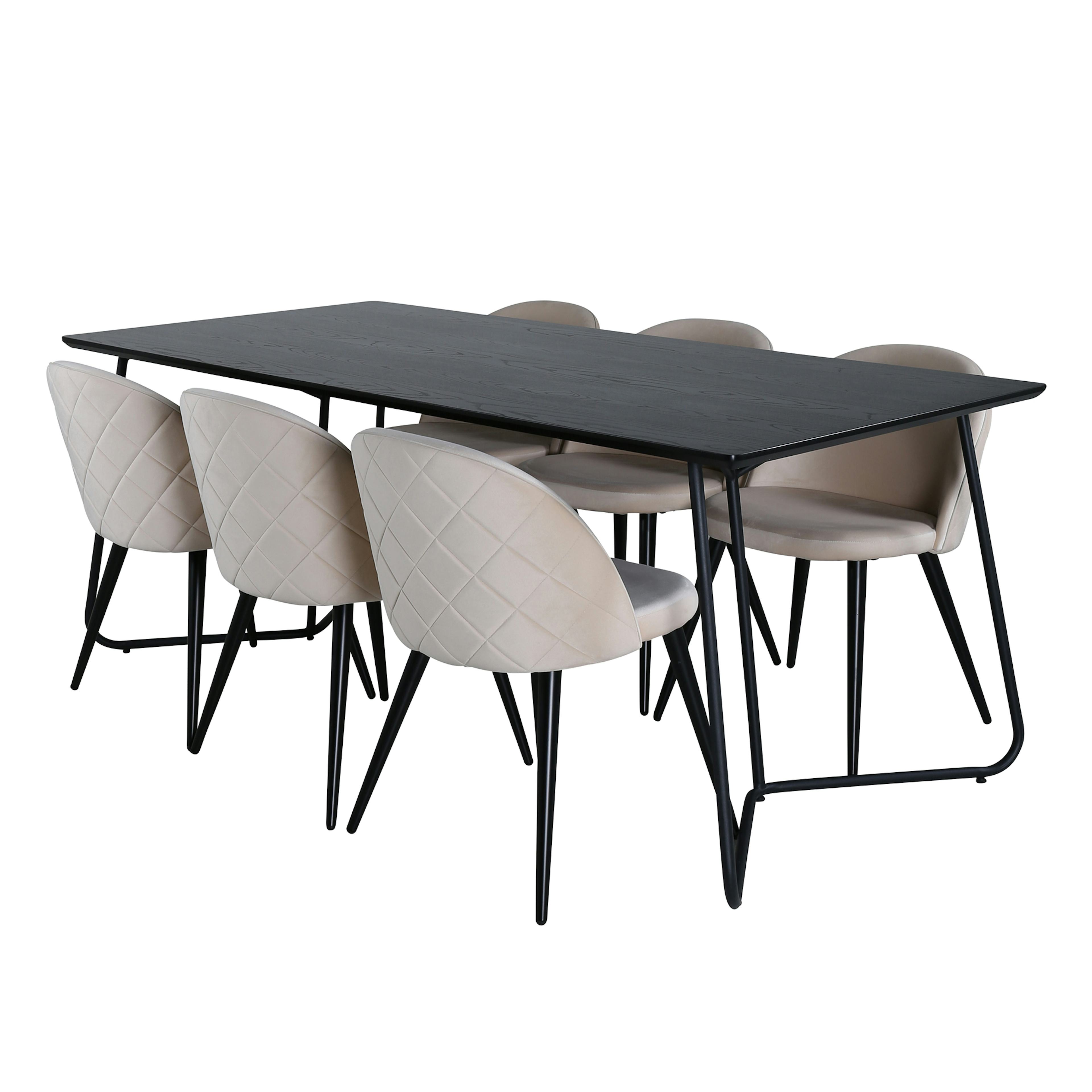 Matgrupp Venture Home Annika med 6 Valentina Stitcthes Stolar Sammet