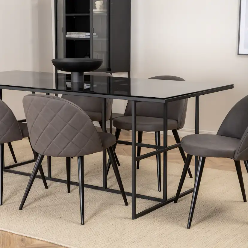 Matgrupp Venture Home Lund med 6 Valentina Stitcthes Stolar