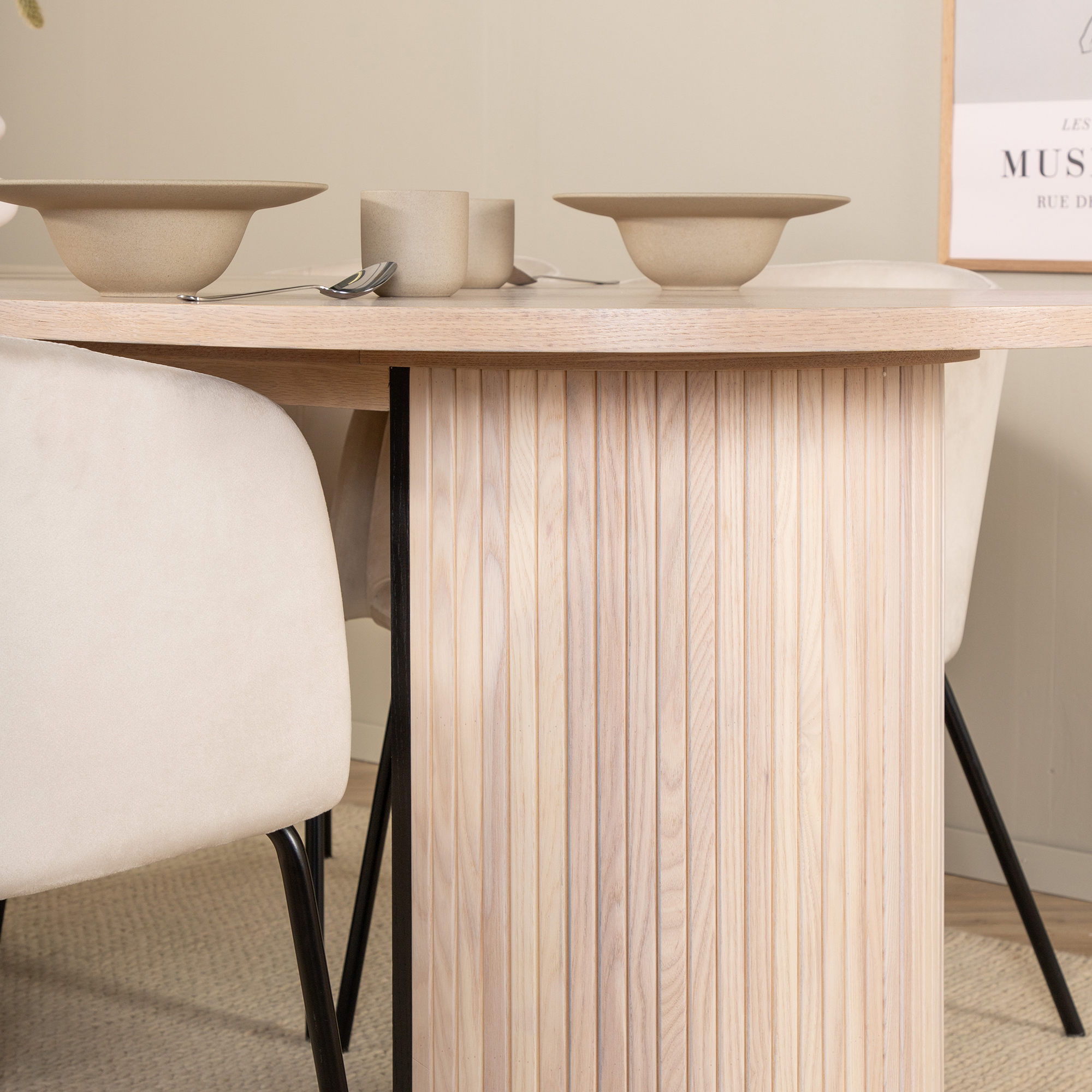 Matgrupp Venture Home Bianca med 4 Bergen Stolar Sammet