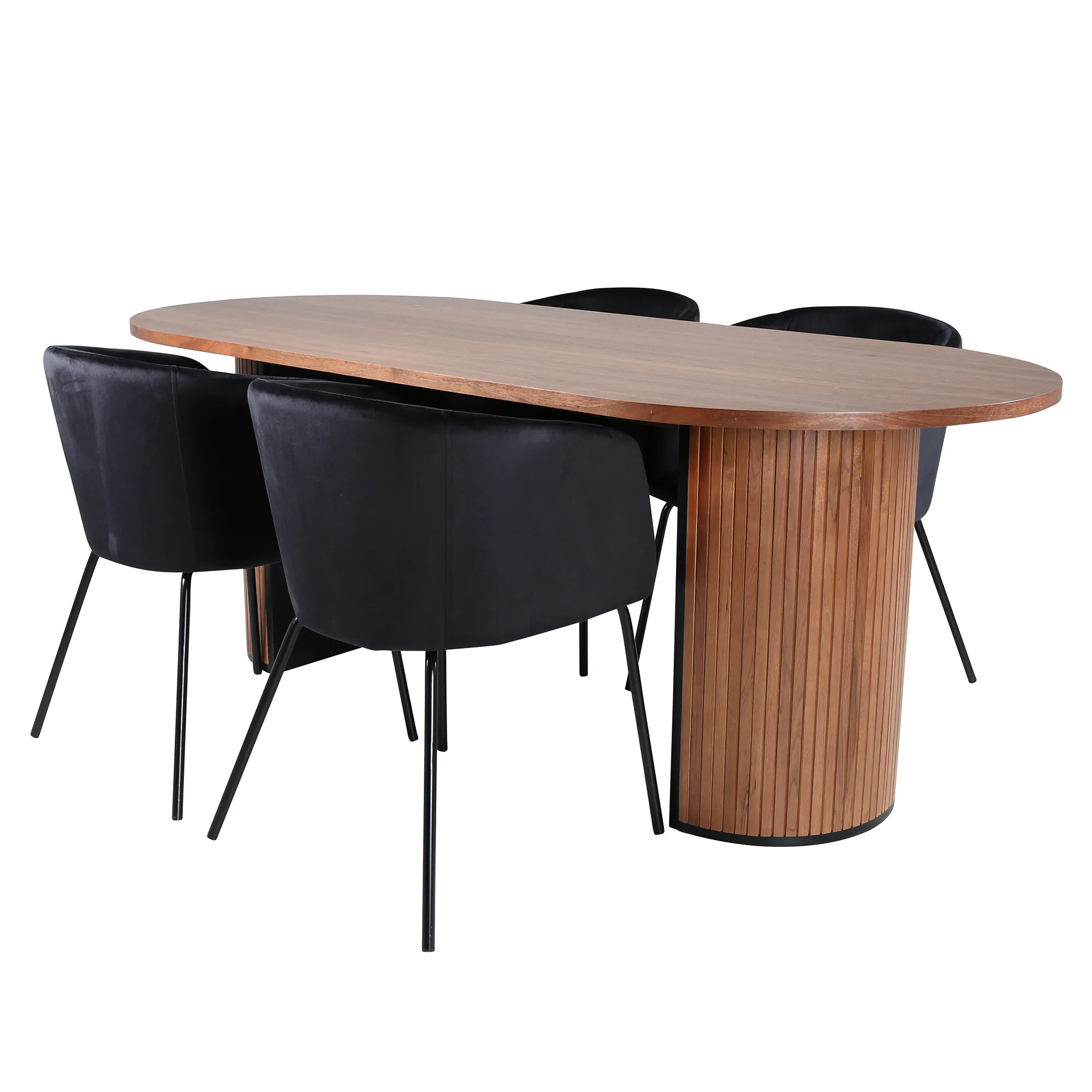 Matgrupp Venture Home Bianca Valnöt med 4 Bergen Stolar