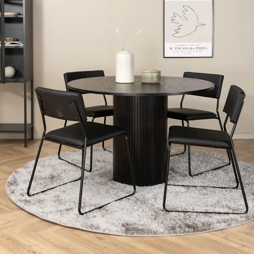 Matgrupp Venture Home Bianca Rund med 4 Kungshamn Stolar