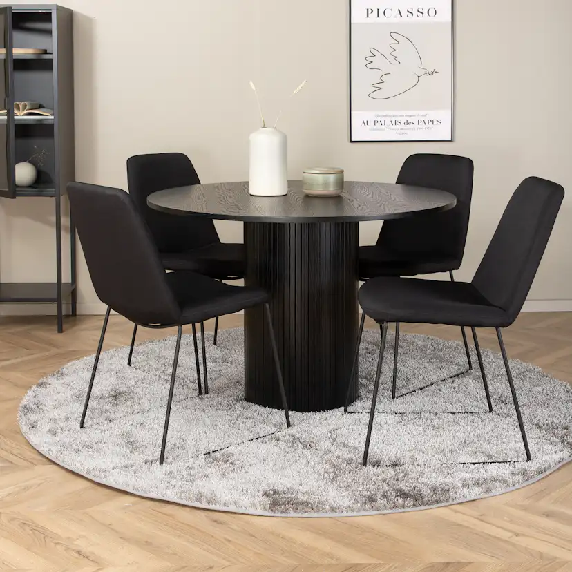 Matgrupp Venture Home Bianca Rund med 4 Muscot Stolar