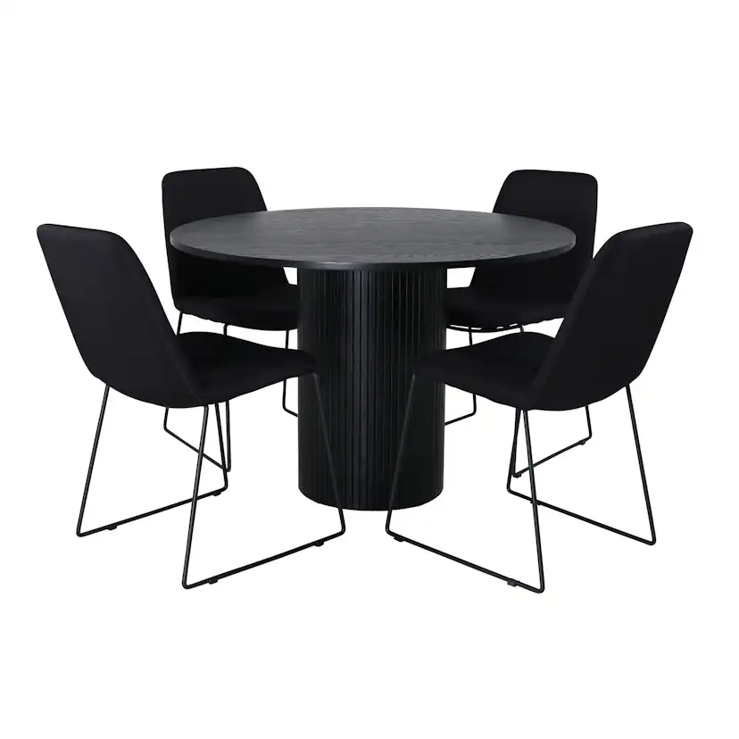 Matgrupp Venture Home Bianca Rund med 4 Muscot Stolar