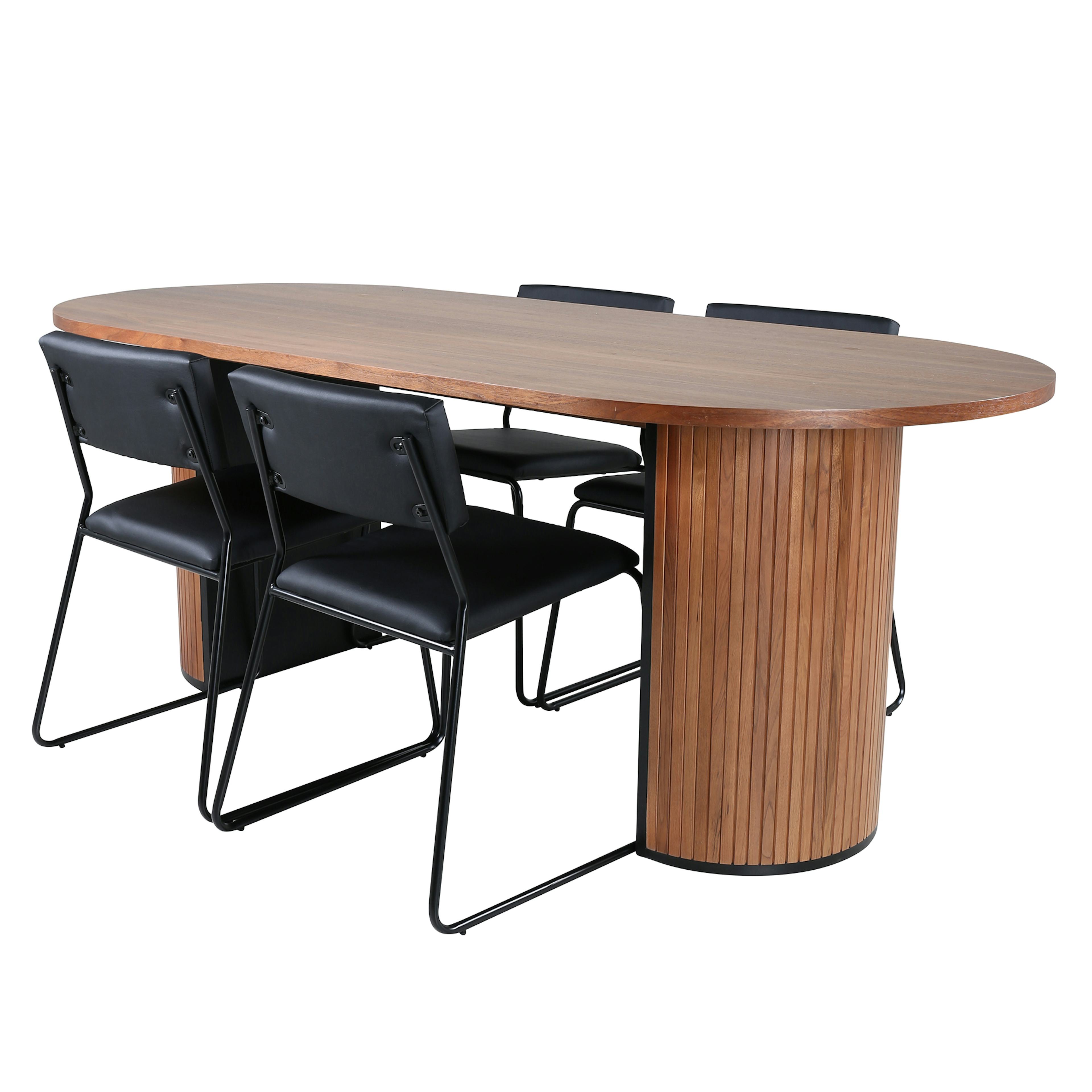 Matgrupp Venture Home Bianca Valnöt med 4 Kungshamn Stolar Konstläder