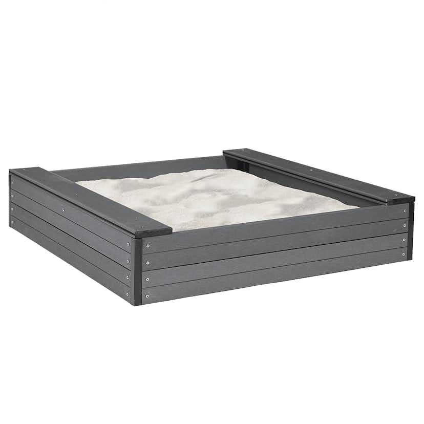 Sandlåda Nordic Play 120X120 cm Inkl. Nät och 240 Kg Sand