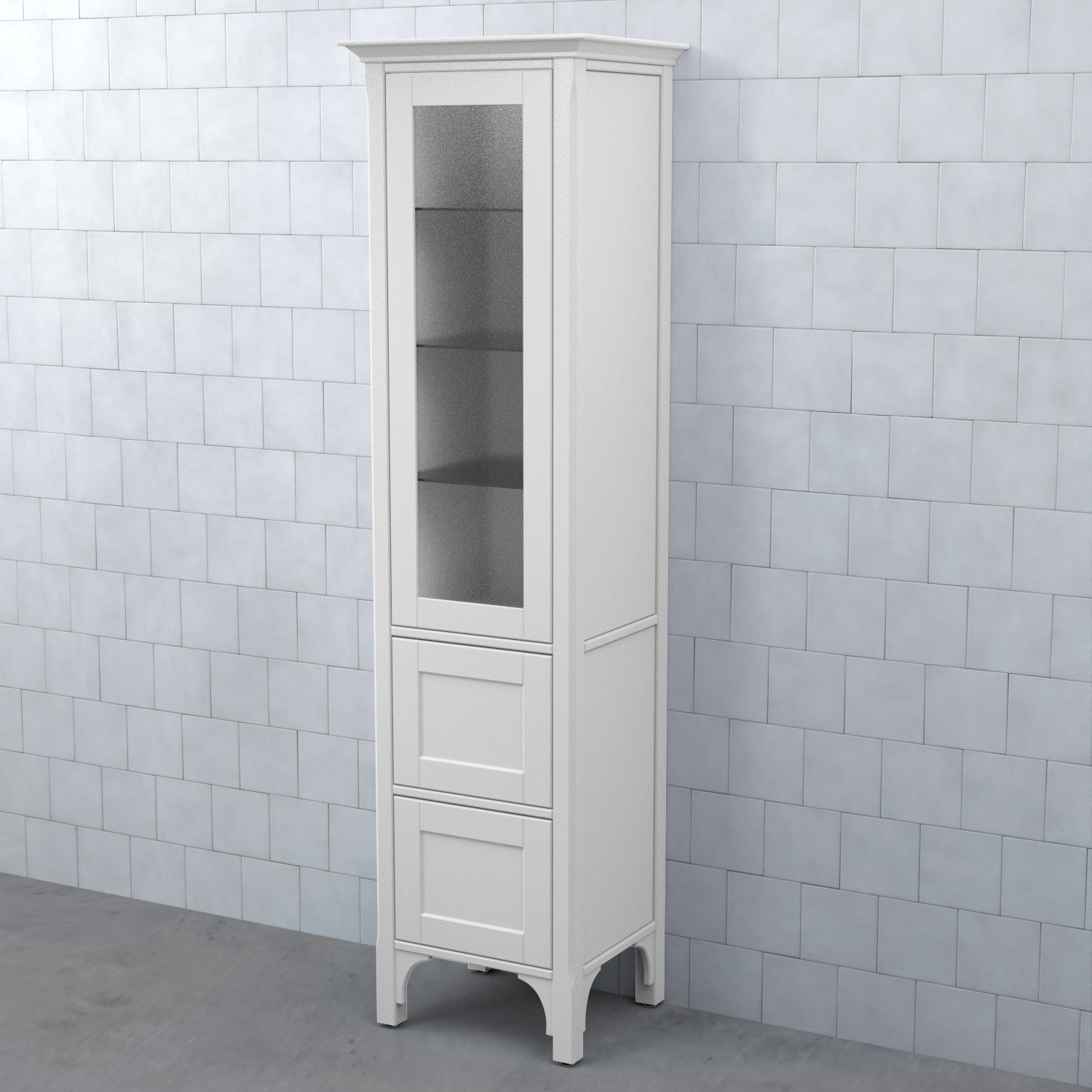 Högskåp Björbo Badrum Saga Vitrinlucka