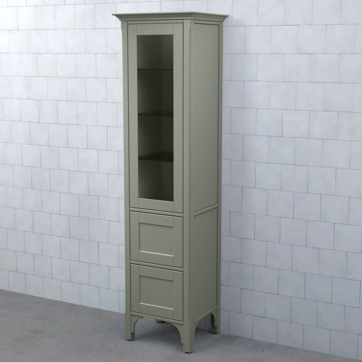 Högskåp Björbo Badrum Saga Vitrinlucka