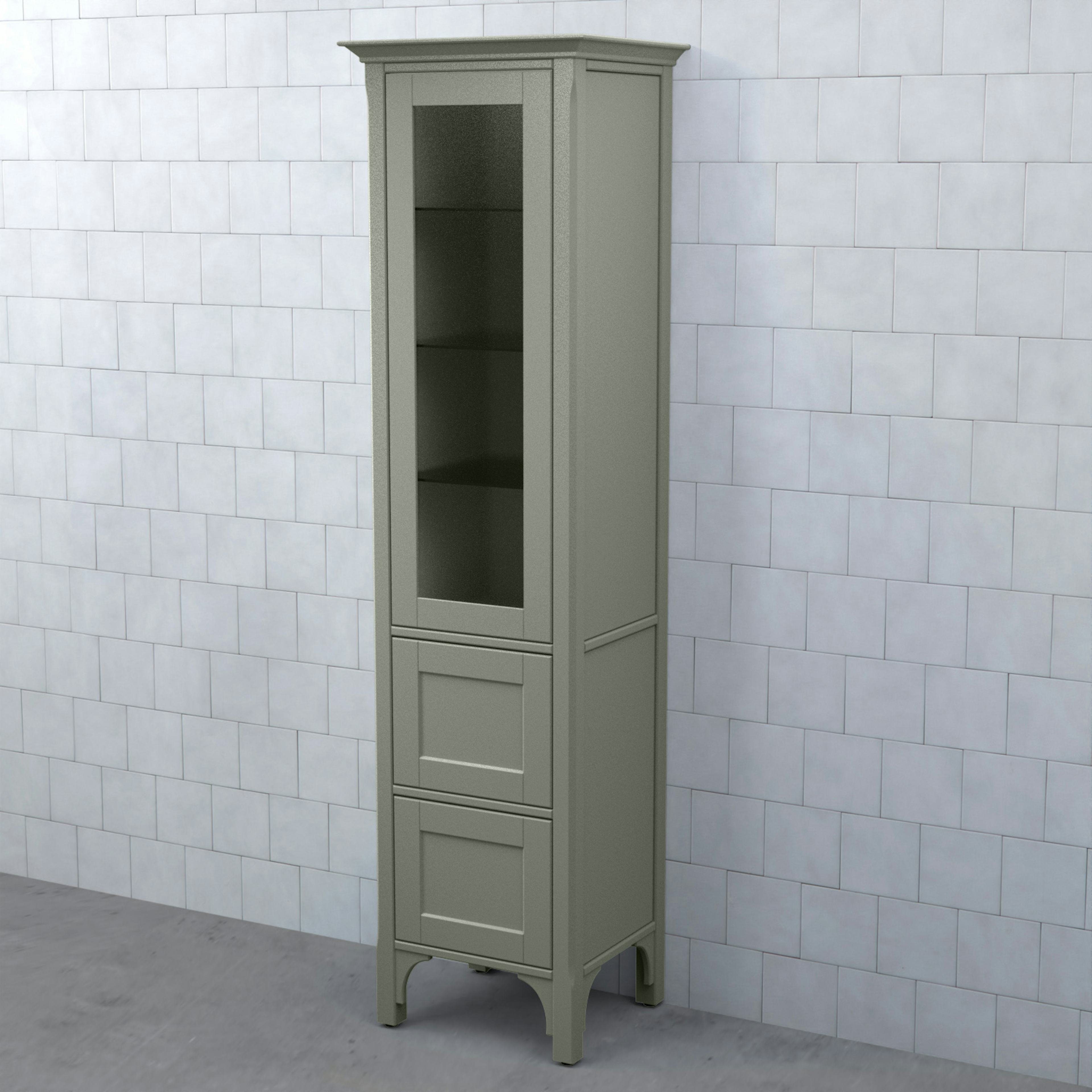 Högskåp Björbo Badrum Saga Vitrinlucka