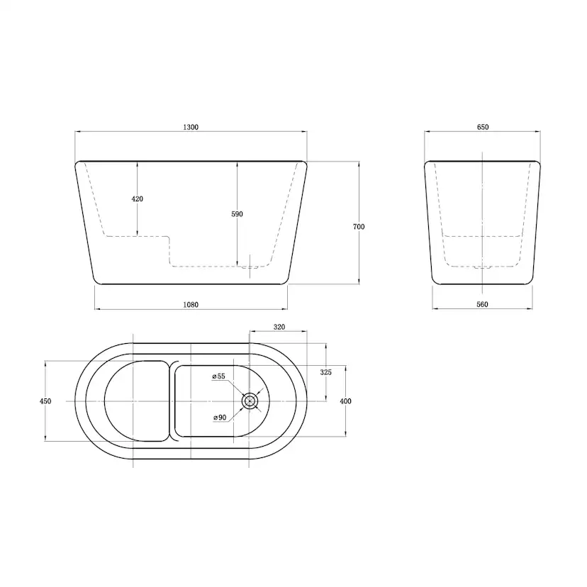 Sittbadkar Bathlife Ideal Fristående Vit