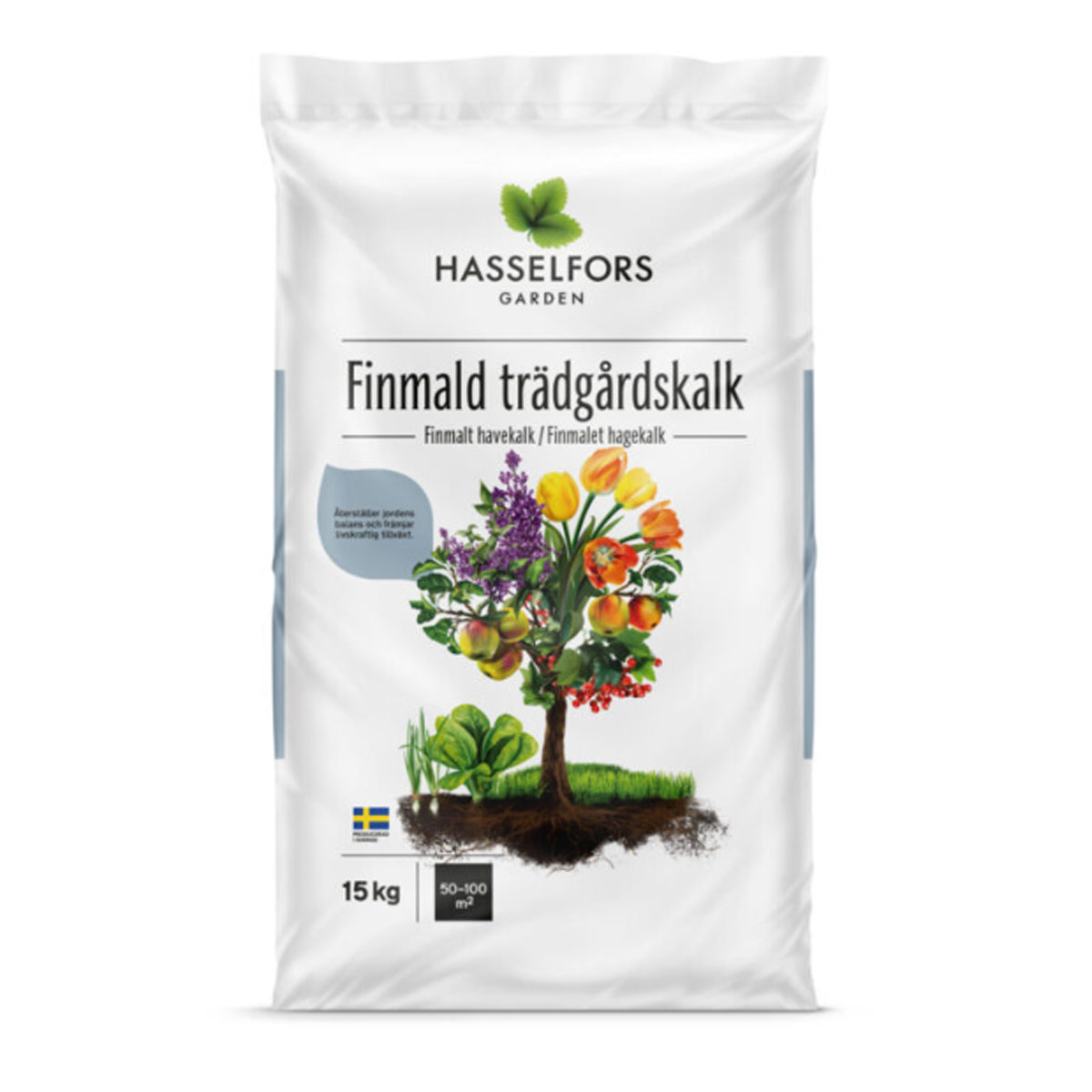 Kalk Hasselfors Krossad Trädgårdskalk 66x15 Kg