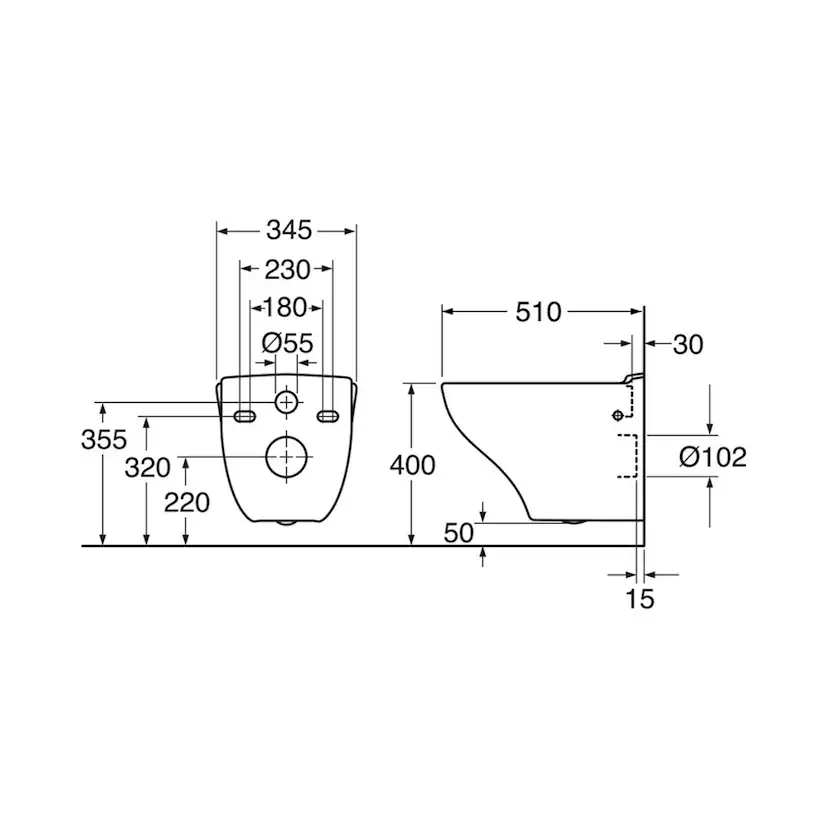 Vägghängd Toalettstol Gustavsberg Nautic 1530 Hygienic Flush