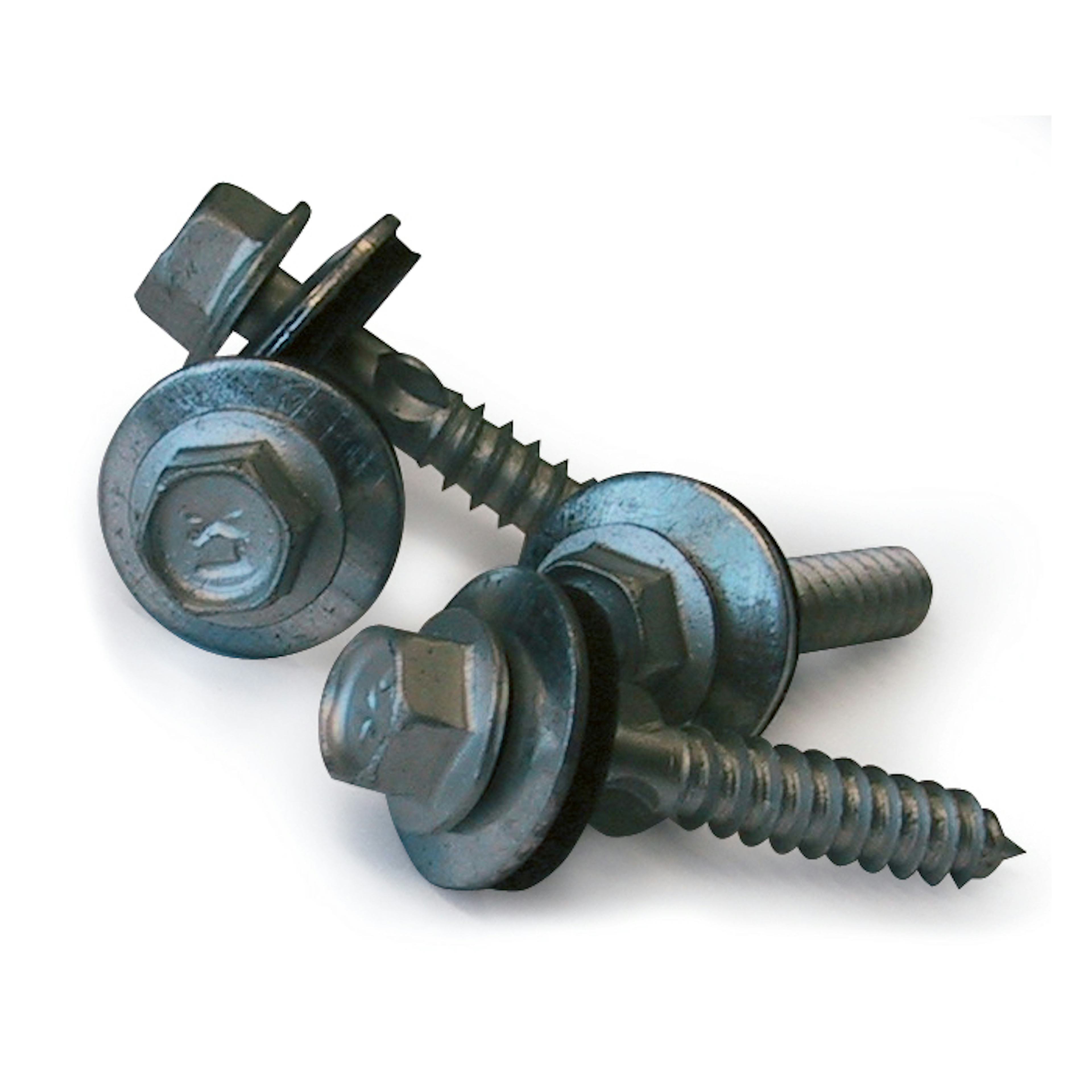 Skruv med Tätning Plastmo Silver 50 st