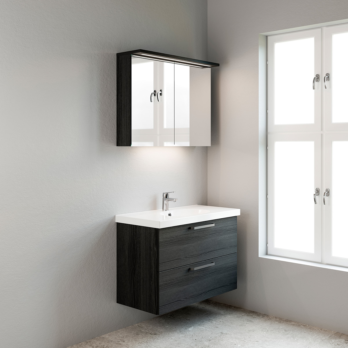 Spegelskåp Temal Highlight med LED-Belysning 2 Dörrar