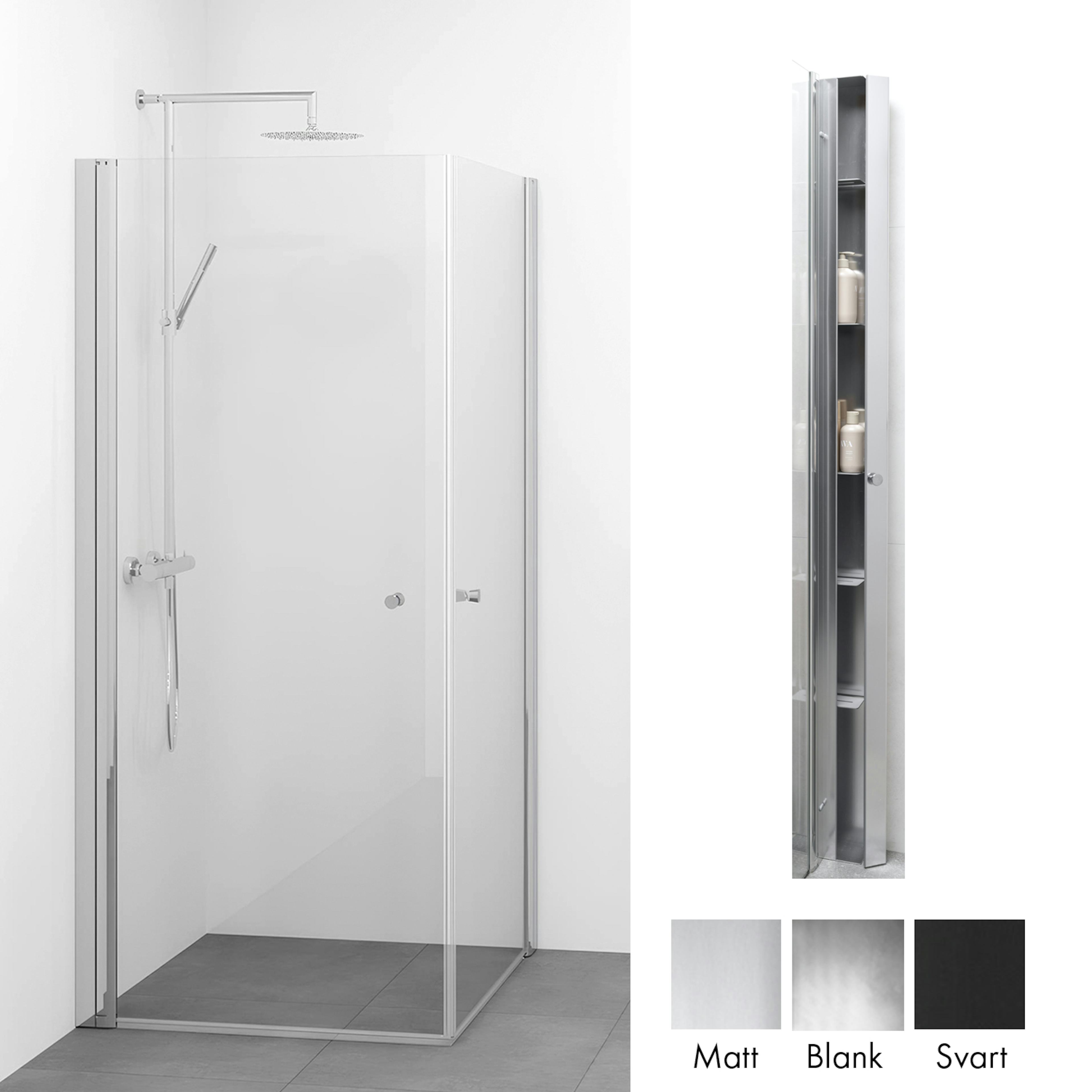 Duschpaket Macro Design Spirit Duschhörn Rak med Sky Duschhylla