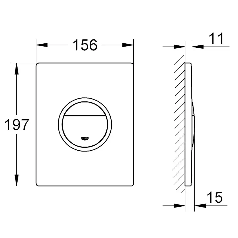 Spolknapp Grohe Nova Cosmopolitan Light med Belysning