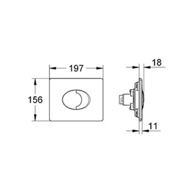 Spolknapp Grohe Skate Air med Dubbelspolning Liggande