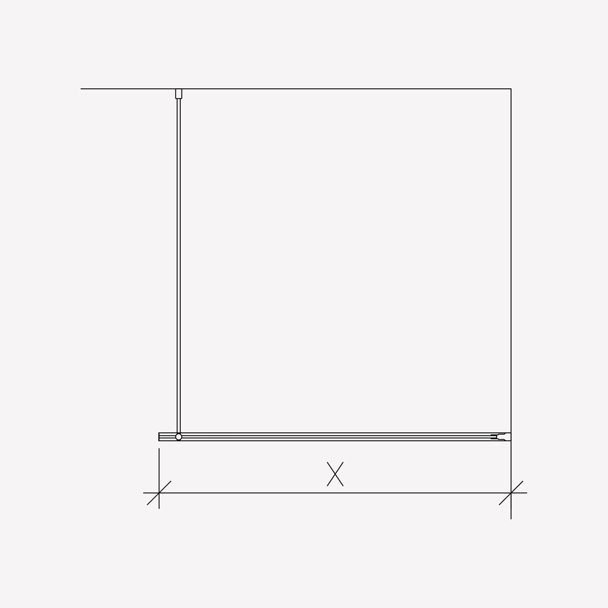 Duschvägg Invitrea Prime PH1 med Glasrengöring