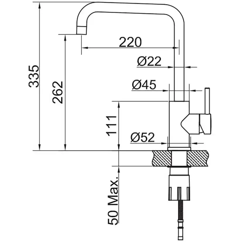 Köksblandare Scandtap Steel Square Rostfritt Stål