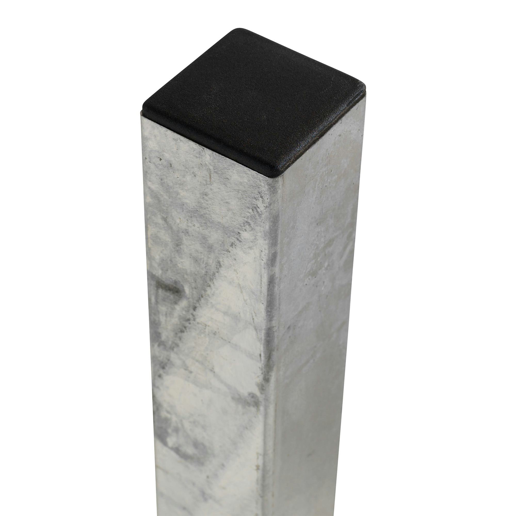 Stålstolpe 8x8x268 cm - till nedgrävning - inkl. 1 st. stolphatt