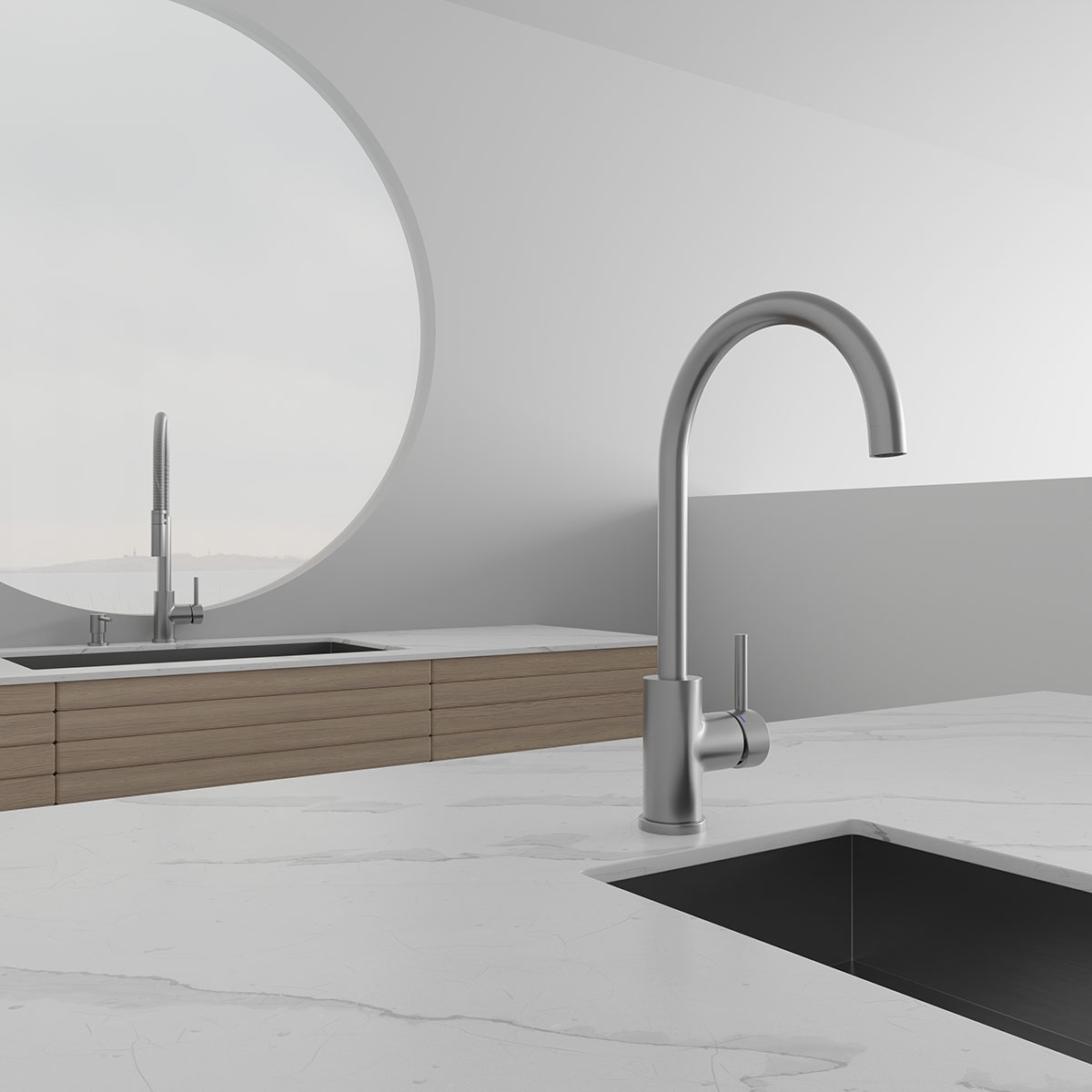 Köksblandare Scandtap Steel Curve Rostfritt Stål