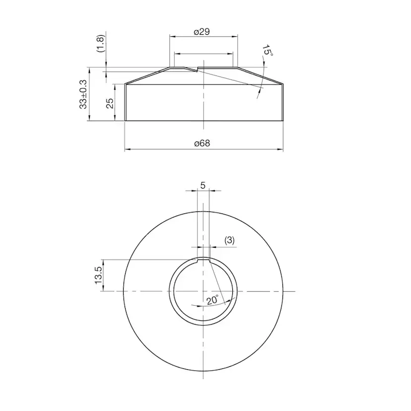 Täckbricka Scandtap Steel Pleasure Cover 33 mm á 2 st