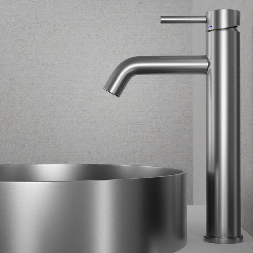 Tvättställsblandare Scandtap Steel Wave High