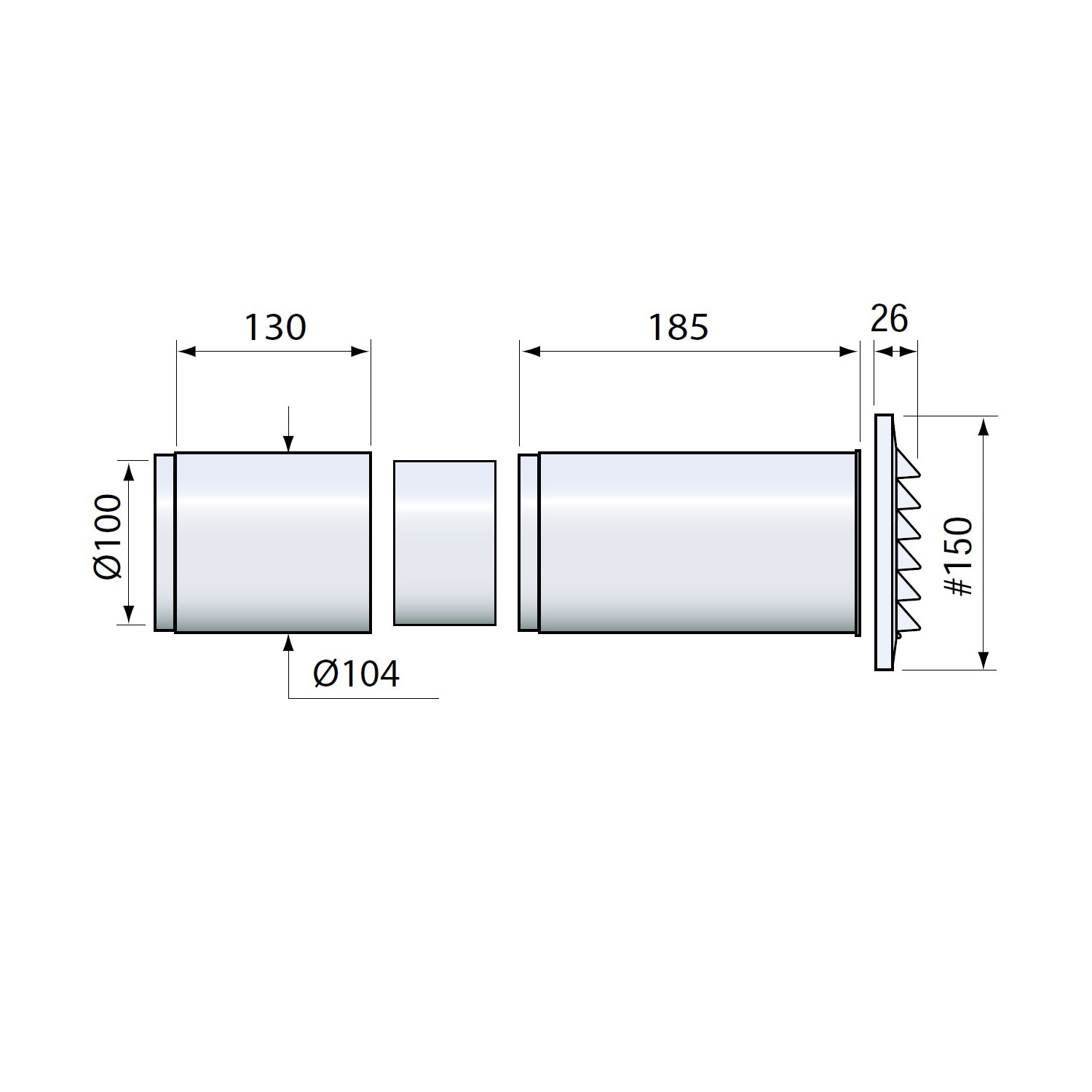 Badrumsflakt Fresh Intellivent P Med Yttervaggskit Yvg D100