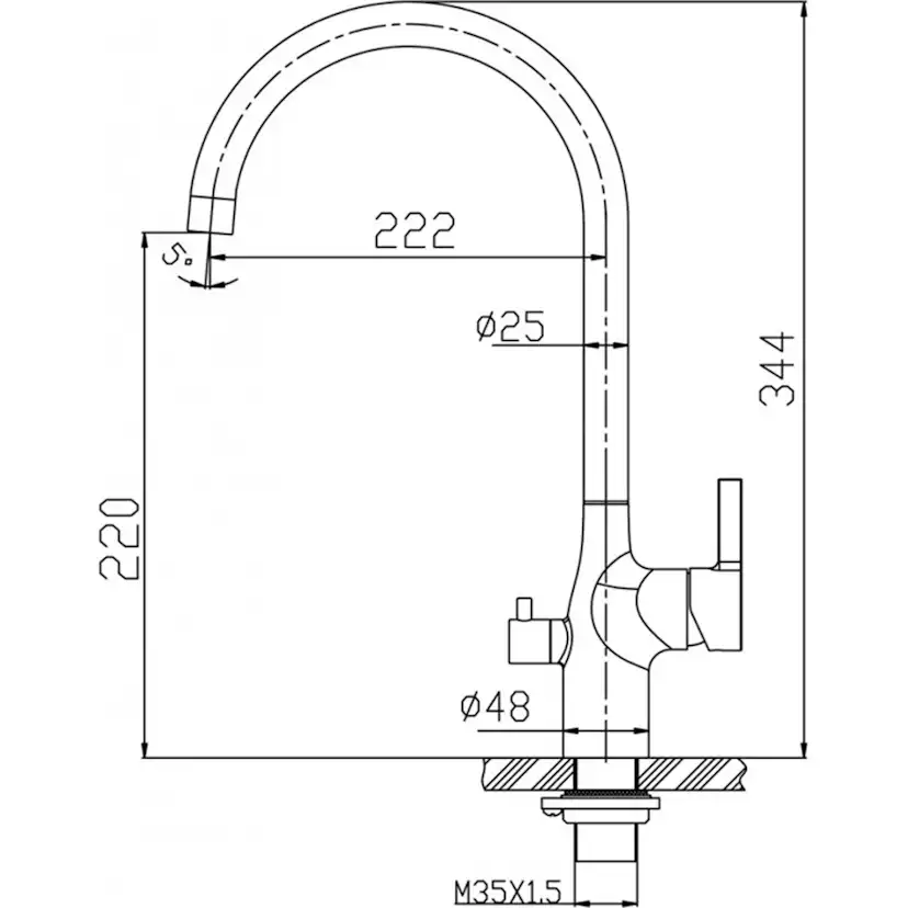 Köksblandare Strand Stainless Svalbard SV-1101
