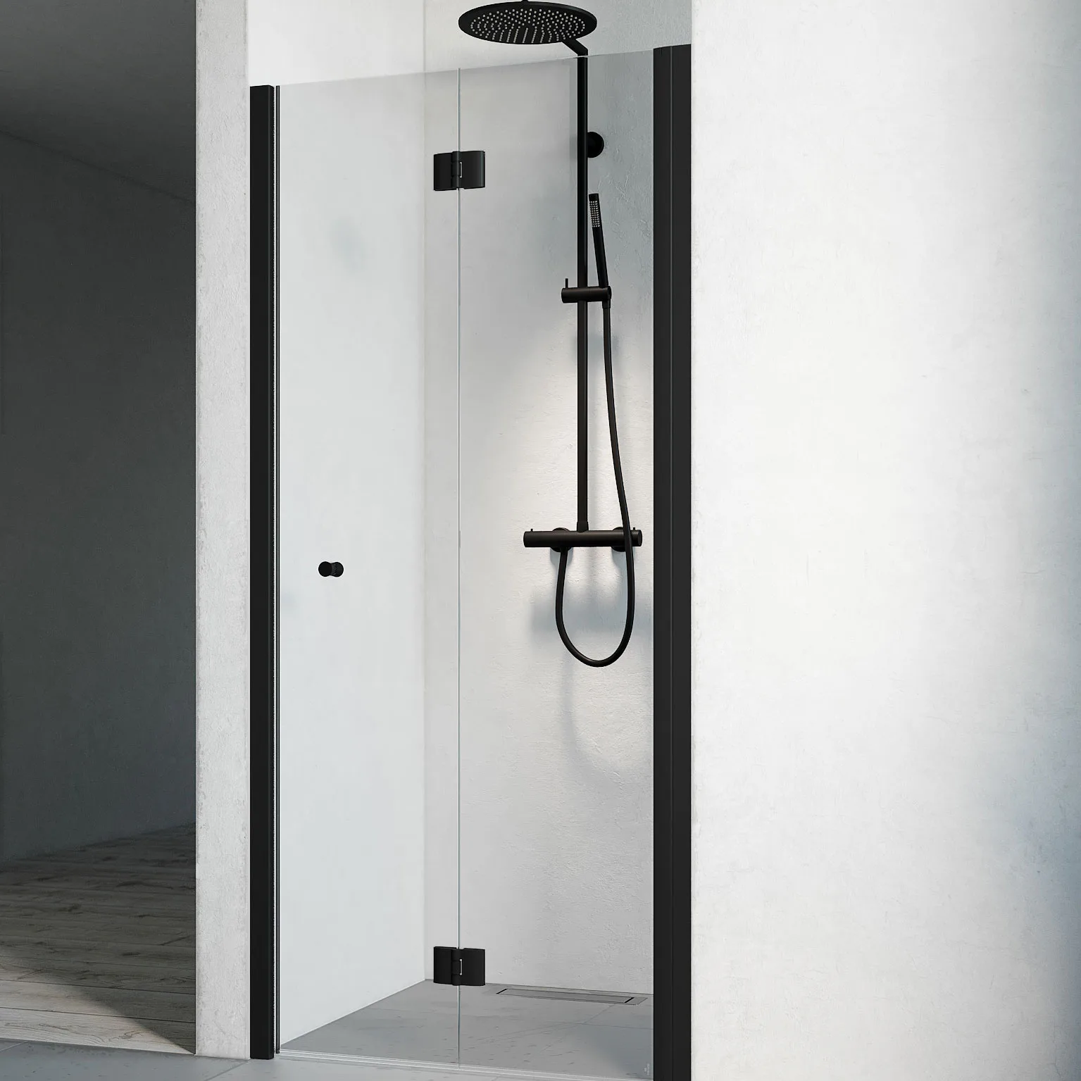 Duschdörr Macro Design Spirit Nisch Vikbar