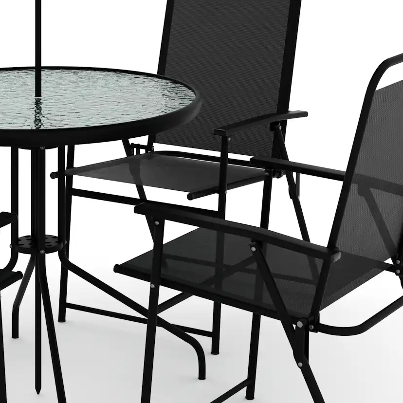 Matgrupp deNoord Samra Matgrupp Utomhus 4 Stolar med Parasoll