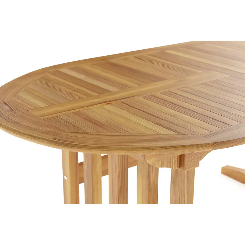 Trädgårdsbord deNoord Menorca Stort Ovalt Förlängningbart Matbord i trä Utomhus 100x180 cm