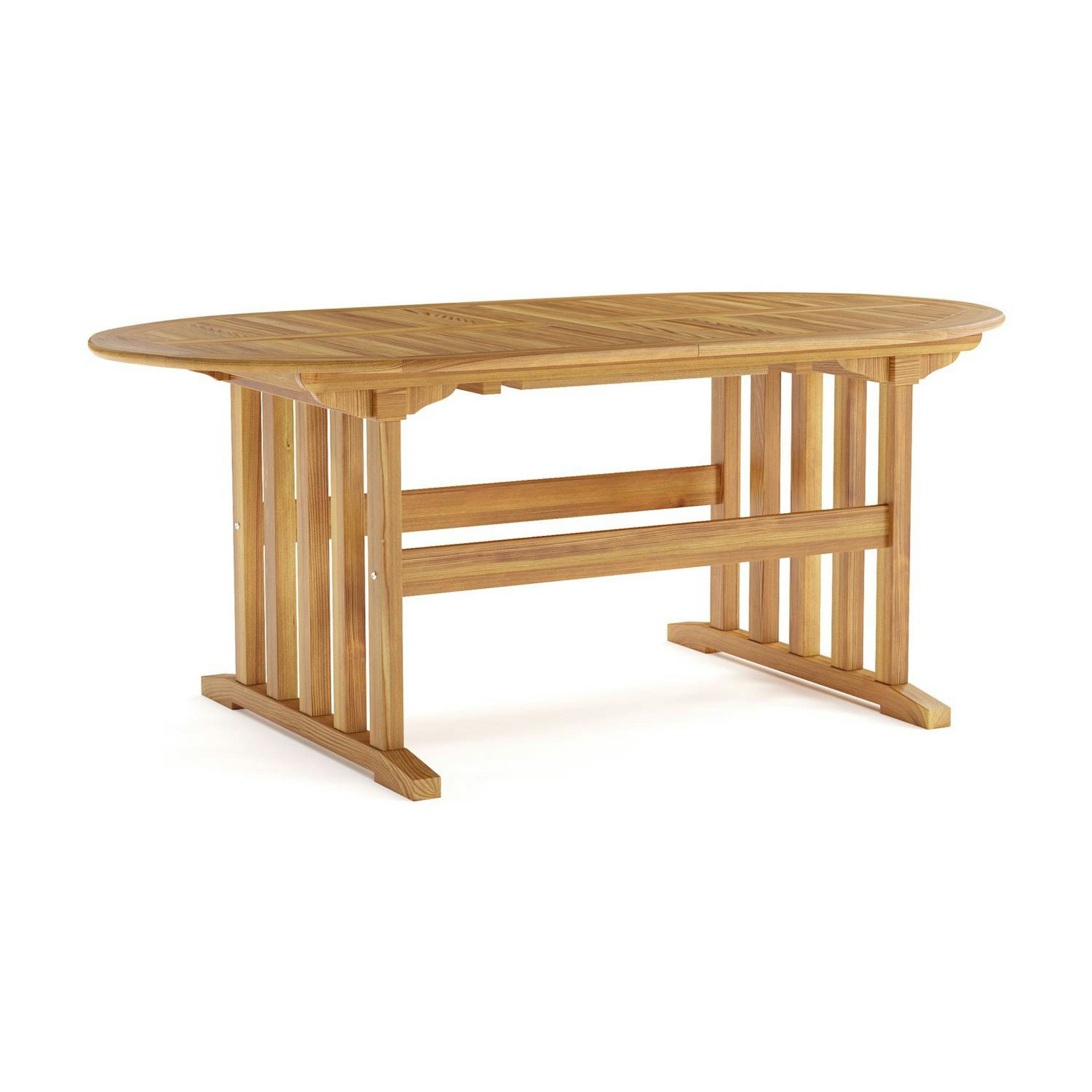 Trädgårdsbord deNoord Menorca Stort Ovalt Förlängningbart Matbord i trä Utomhus 100x180 cm