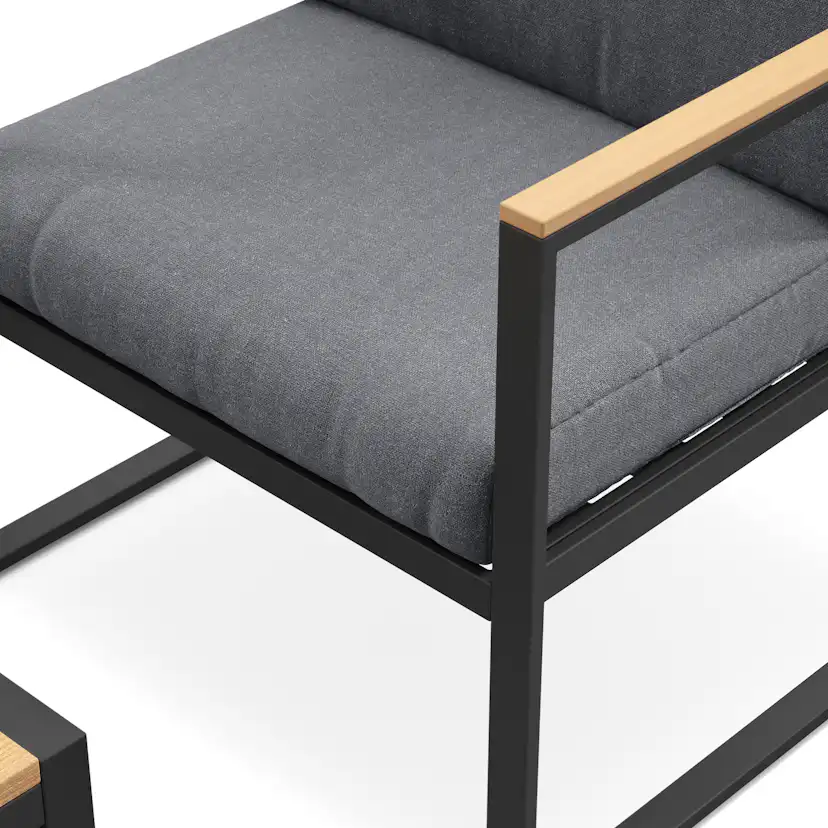 Loungegrupp deNoord Serena Soffgrupp Utomhus 2-sits trädgårdssoffa med 2st fåtöljer