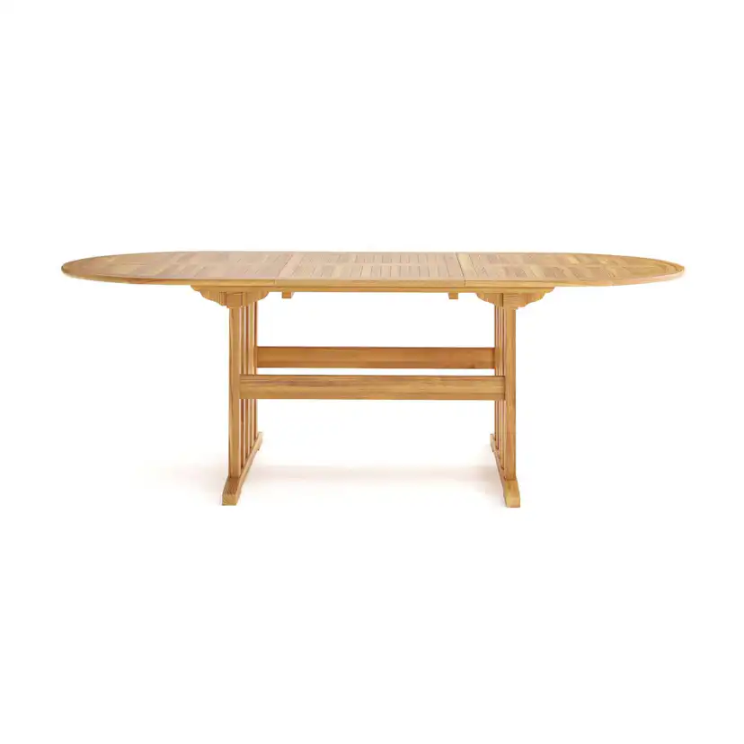 Trädgårdsbord deNoord Menorca Ovalt Förlängningbart Matbord i trä Utomhus 90x150 cm