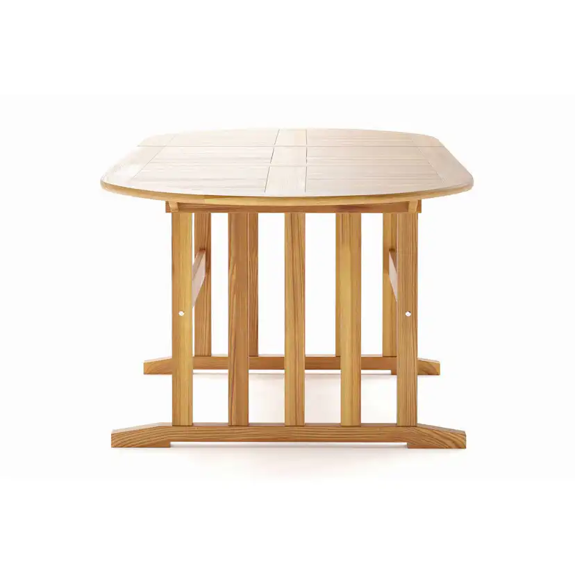 Trädgårdsbord deNoord Menorca Ovalt Förlängningbart Matbord i trä Utomhus 90x150 cm