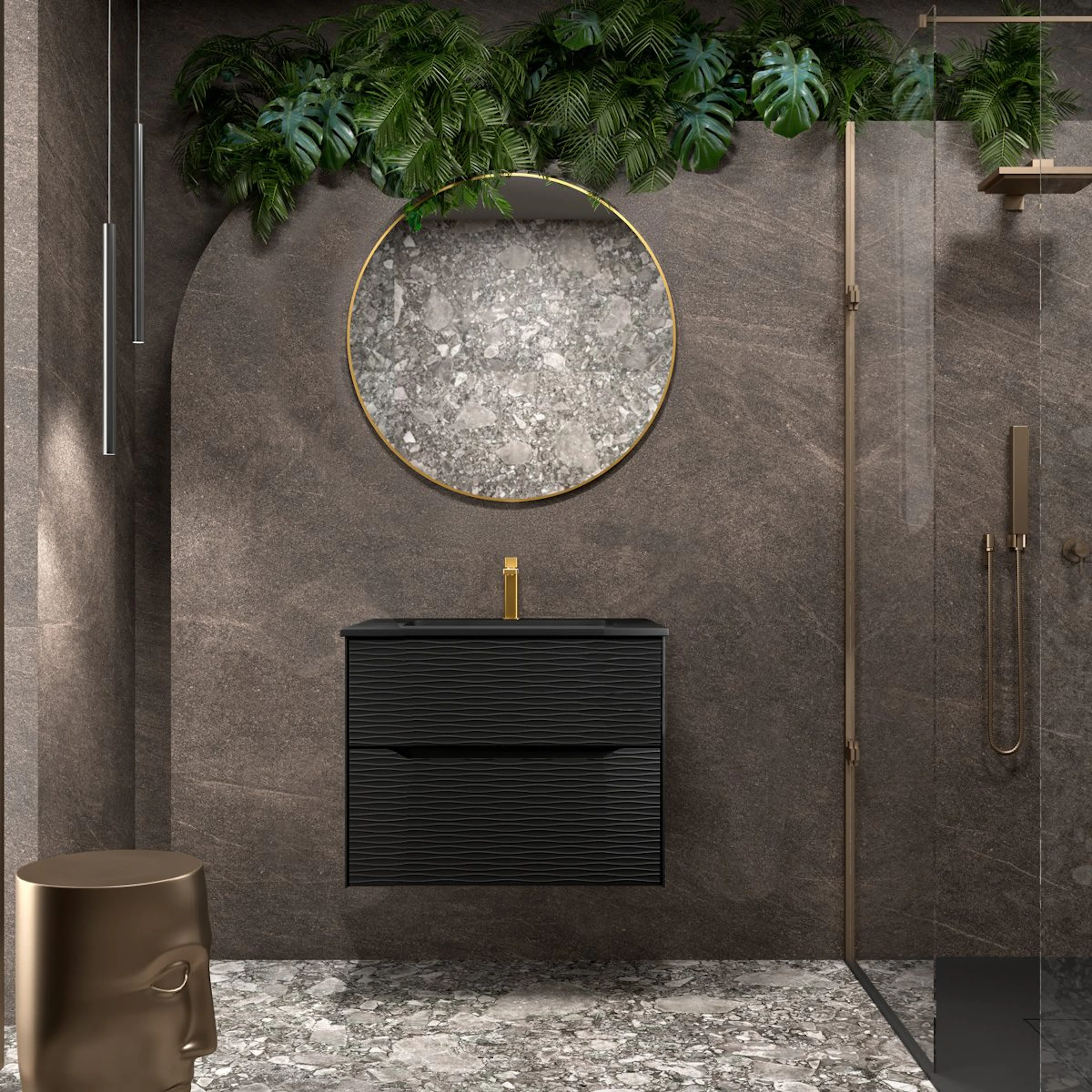 Tvättställsskåp Tenfors Sahara Svart Matt