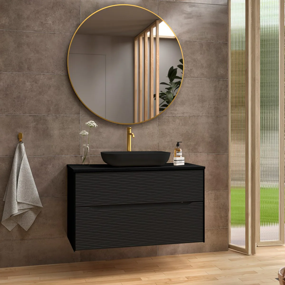 Tvättställsskåp Tenfors Sahara Svart Matt